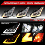 Spec-D 08-13 G37/14-15 Q60 2DR Triple Projector Headlights SEQ Clear