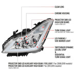 Spec-D 08-13 G37/14-15 Q60 2DR Triple Projector Headlights SEQ Clear