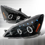 Spec-D 03-07 Honda Accord Halo Projector Headlights Black