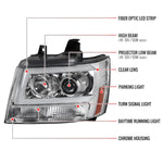 Spec-D 07-13 Avalanche 07-14 Tahoe/Suburban C-Bar Headlights Chrome