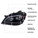 Spec-D 09-11 Benz W164 ML-Class Sequetial LED Headlights Black/Smoked