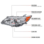 Spec-D 12-14 Camry Projector Headlights Amber Reflectors Chrome