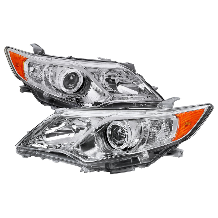 Spec-D 12-14 Camry Projector Headlights Amber Reflectors Chrome