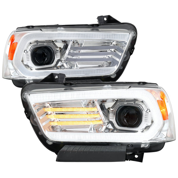 Spec-D 11-14 Dodge Charger Projector Headlights Sequential Chrome