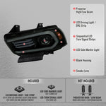 Spec-D 11-14 Dodge Charger Projector Headlight Matte Black/Smoked Lens