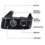 Spec-D 04-12 GMC Canyon/ Colorado Halo Headlights Black/Smoked