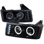 Spec-D 04-12 GMC Canyon/ Colorado Halo Headlights Black/Smoked