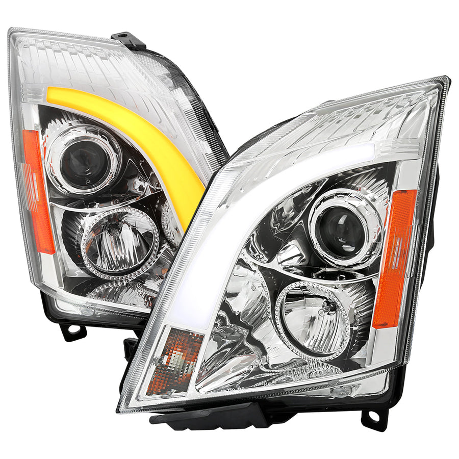 Spec-D 08-14 Cadillac CTS Sequential Projector Headlights Chrome