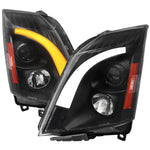 Spec-D 08-14 Cadillac CTS SEQ LED Bar Projector Headlights Black