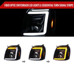 Spec-D 07-14 GMC Yukon Headlights G2 Sequential Jet Black/Clear