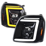 Spec-D 07-14 GMC Yukon Headlights G2 Sequential Jet Black/Clear