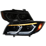 Spec-D 06-11 BMW E90 Headlights Dual Projector 3D Iced Smoked