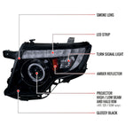 Spec-D 07-10 Ford Edge Halo Projector Headlights Strip GL Blk/ Smoked