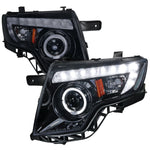 Spec-D 07-10 Ford Edge Halo Projector Headlights Strip GL Blk/ Smoked