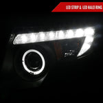 Spec-D 07-10 Ford Edge Halo Projector Headlights LED Strip Black