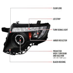 Spec-D 07-10 Ford Edge Halo Projector Headlights LED Strip Black