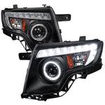 Spec-D 07-10 Ford Edge Halo Projector Headlights LED Strip Black