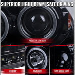 Spec-D 02-05 Ford Explorer Dual Halo Headlights Glassy Black/Smoked