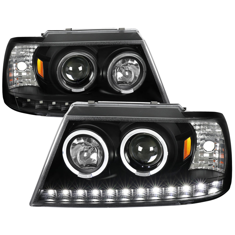 Spec-D 02-05 Ford Explorer Headlights Dual Halo Projector Black