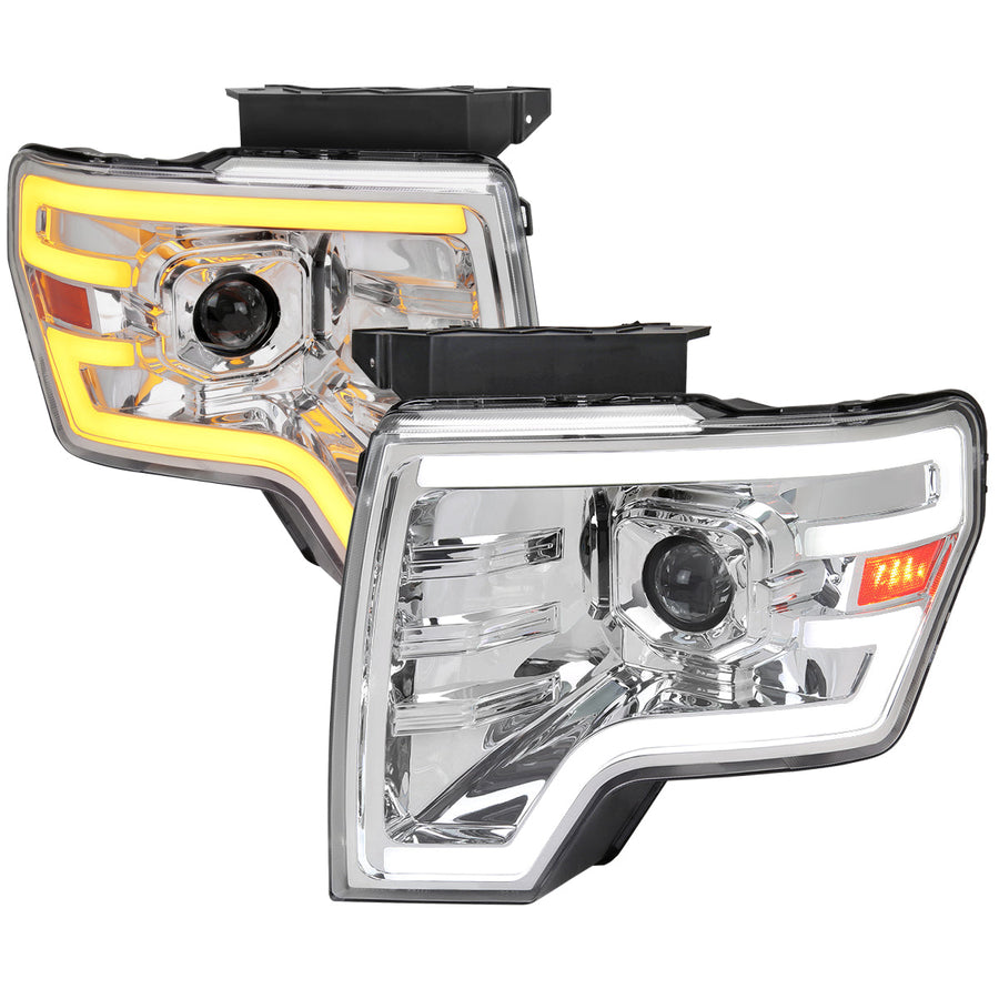 Spec-D 09-14 Ford F-150 Sequential LED Projector Headlights Chrome