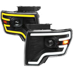 Spec-D 09-14 Ford F-150 Projector Headlights Sequetial LED Black