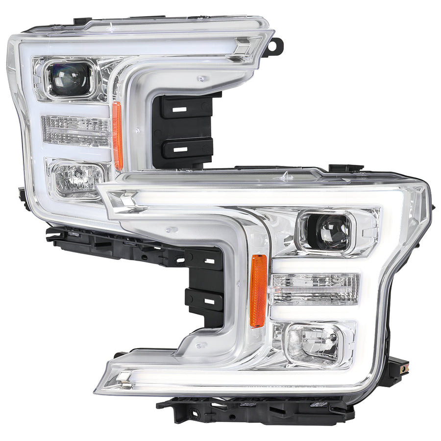 Spec-D 18-20 Ford F-150 Projector Headlights Chrome/Clear.
