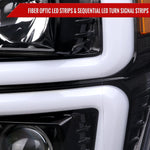 Spec-D 08-10 Ford F-250 Super Duty Headlights Sequential Jet Black