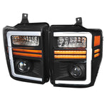 Spec-D 08-10 Ford F-250 Super Duty Headlights Sequential Black/Clear