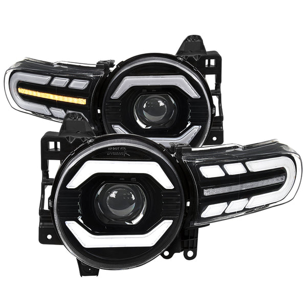 Spec-D 07-14 Toyota FJ Cruiser Headlights SEQ LED Bar Projector Black