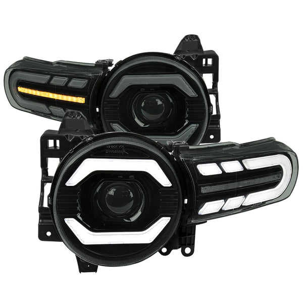 Spec-D 07-14 FJ Cruiser Headlights Sequential LED Black/Smoked Lens