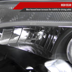 Spec-D 12-14 Ford Focus Halo Projector Headlights LED Strip Black