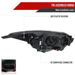 Spec-D 12-14 Ford Focus Halo Projector Headlights LED Strip Black
