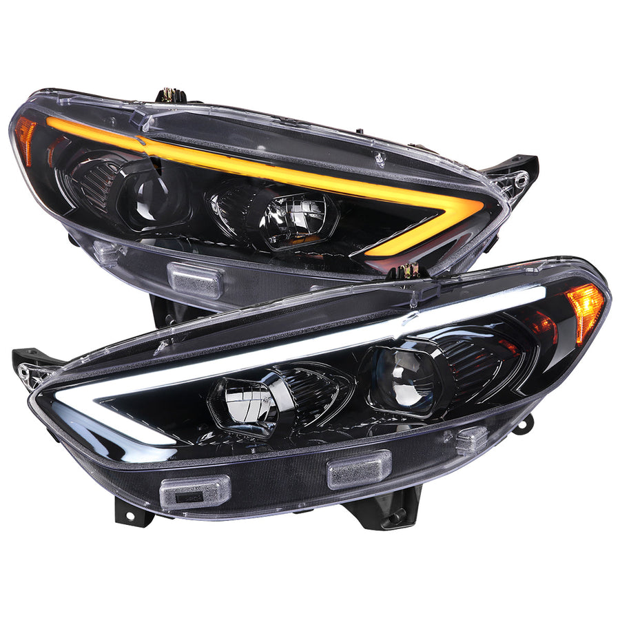 Spec-D 13-16 Ford Fusion Headlights Switchback Sequential Jet Black