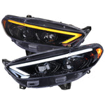 Spec-D 13-16 Ford Fusion SEQ Projector Headlights GL Black w/Smoked