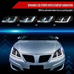 Spec-D 05-10 Pontiac G6 Headlights Sequential LED Bar Projector Black