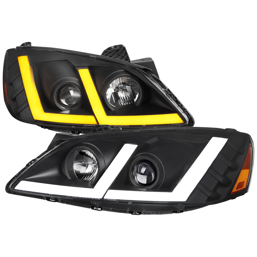 Spec-D 05-10 Pontiac G6 Headlights Sequential LED Bar Projector Black