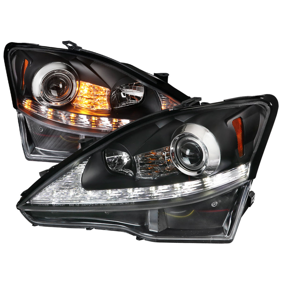 Spec-D 06-10 Lexus IS250 IS350 Headlights Sequential LED Strip Black