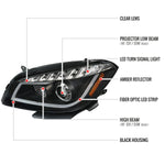 Spec-D 08-12 Chevy Malibu Headlights Dual Halo Projector Black.