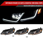 Spec-D 19-24 Chevy Malibu SEQ LED Projector Headlights Black Smoked