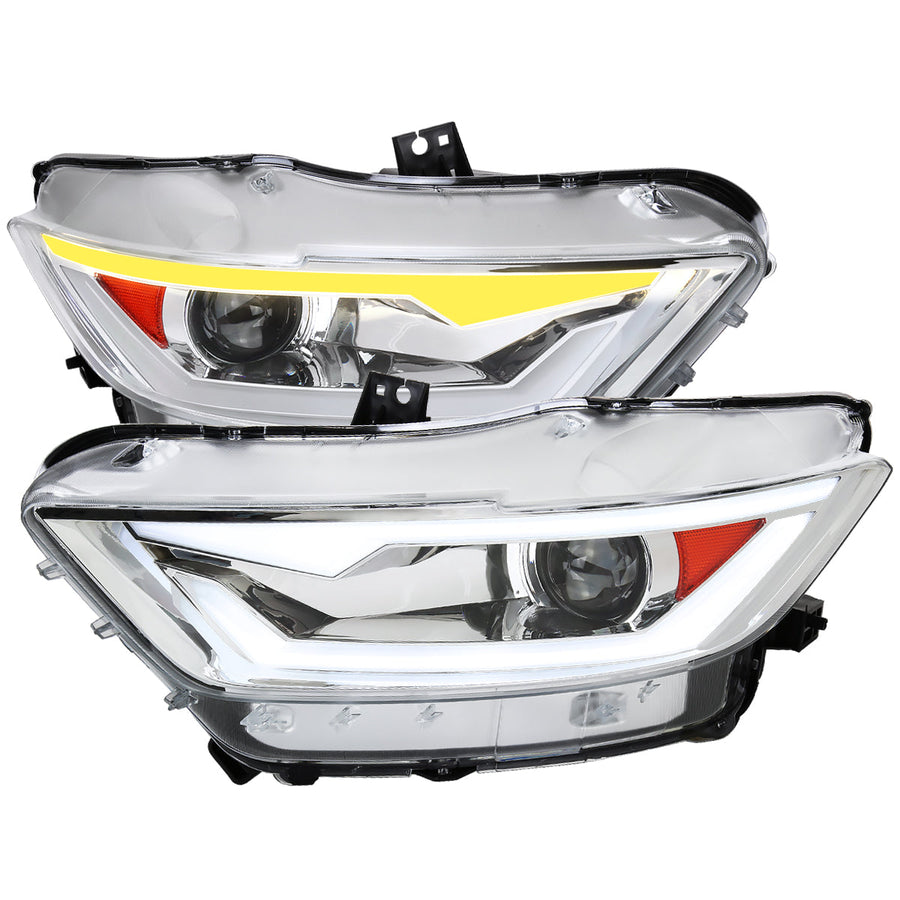 Spec-D 15-20 Ford Mustang HID Projector Headlights Black/Smoked