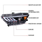 Spec-D 15-17 Ford Mustang Sequential Headlights HID-Type Jet Black