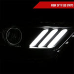 Spec-D 15-17 Mustang/18-20 Shelby Strip Xenon Pro Headlights PS Black