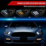 Spec-D 15-22 Ford Mustang OEM HID Projector Headlights Black