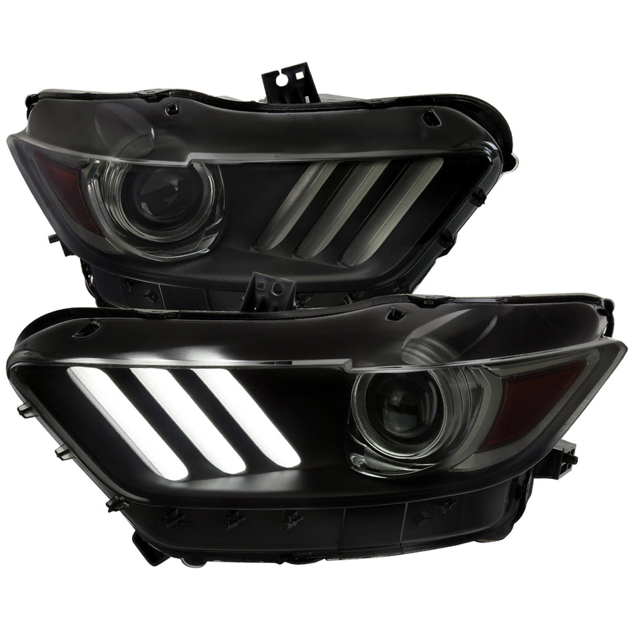 Spec-D 15-22 Ford Mustang OEM HID Projector Headlights Black