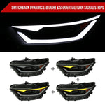 Spec-D 15-17 Ford Mustang Headlights Sequential LED Strip Smoked.