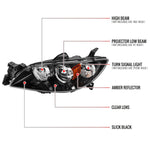 Spec-D 04-09 Mazda 3 4DR Projector Headlights Black MZ3044JM