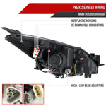 Spec-D 10-13 Mazda 3 Projector Headlights LED Strip Black MZ310JM