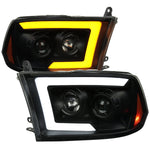Spec-D 10-18 Dodge Ram/19-21 Ram Classic SEQ Pro Headlights Blk/Smoked