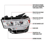 Spec-D 19-24 Ram 2500 3500 4500 5500 SEQ Projector Headlights Chrome