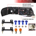 Spec-D 95-99 Nissan 200SX Halo Projector Headlights Black